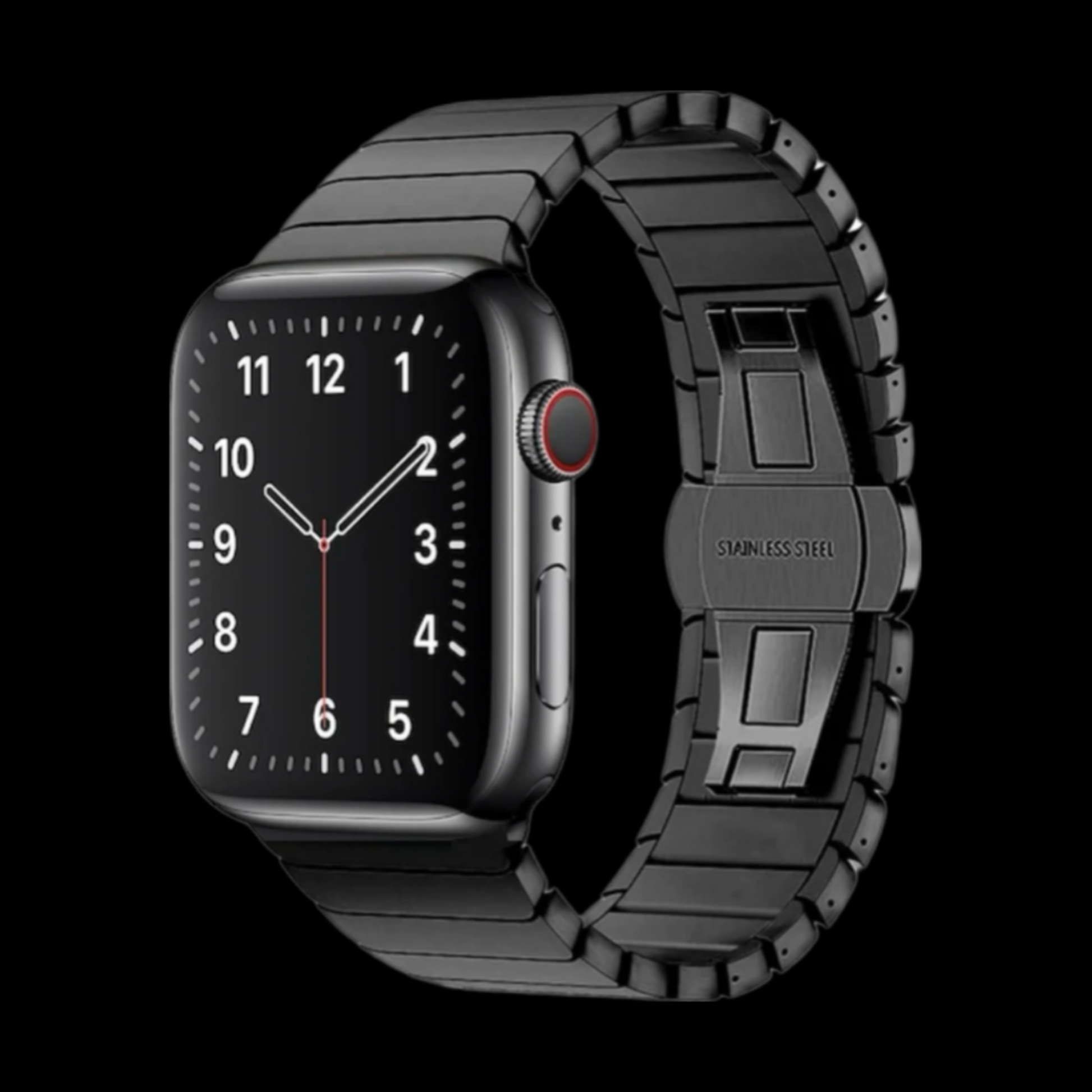 Stainless Steel Apple Watch Compatible Strap Black