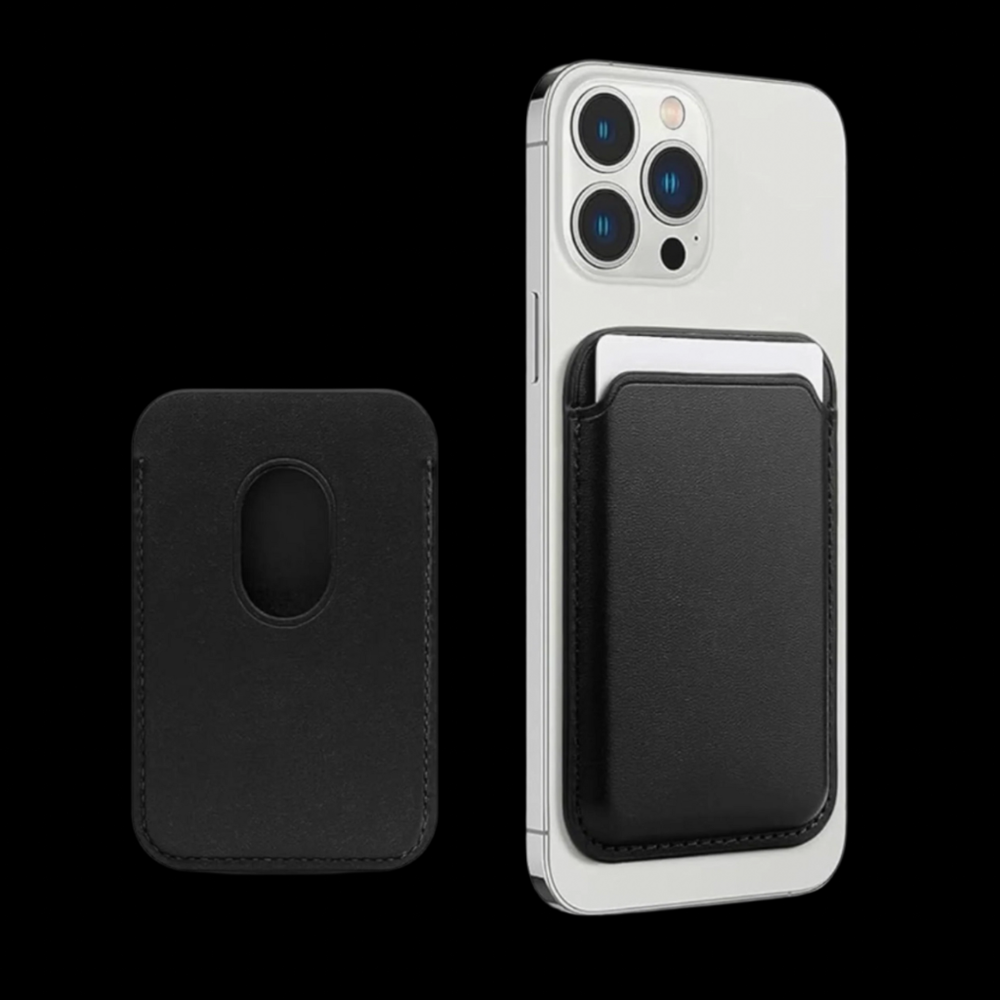 Unique Black leather MagSafe Wallet